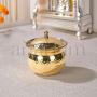 Brass Hammered Ghee Pot with Spoon & Lid