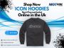 Shop Now Icon Hoodies Slant Charcoal Jacket Online in the Uk