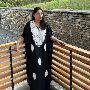Stylish Sable Black Kashmiri Long Kaftan with Embroidery at 