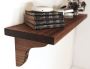 Handcrafted Shelf with Wooden Shelf Brackets in Mahogany
