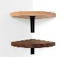 Corner Floating Shelf with Mahogany Brackets