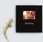 Personalized leather wedding photo album with custom cover a