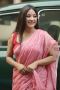  Light Pink Solid Malmal Cotton Saree Available for Purchase