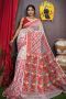 Handloom Dhakai Jamdani White Saree