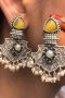 Stunning Silver Replica Monalisa Stone Earrings