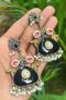 Stunning Silver Replica Brass Base Stud Hanging Earrings