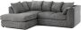 New Gamzo Fabric Corner Sofa Silver | Soft Jumbo Cord 3-4 Se