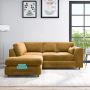 Mustard Left-Hand Corner Full Back Sofa Plush Velvet Sofa