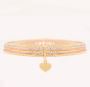 14 Karat Three Tone Gold Heart Bangle