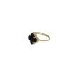 10 Karat Gold Onyx Flower Ring
