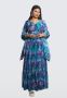Printed Anarkali Blue Color with dupatta and leggings