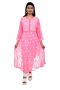 Hand Embroidered Lucknowi Chikan Georgette Baby Pink frock 
