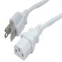 Shop White 3ft NEMA 5-15P to C13 US Power Cord – 18 AWG | SF