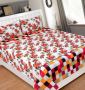Buy Flora Print Cotton Double Bedsheets with 2 Pillow Covers