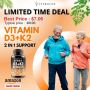 Vitamin D3 K2 Complex – Bone, Heart & Immune Support Formula