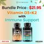 Vitamin D3 + K2 with Immune Support – Bone, Heart & Defense 