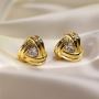 18k Gold PVD Plating Glint Stud Earring for Women