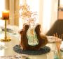 Handcrafted Curved Glass Roots Vase | Artisan Wooden Decor