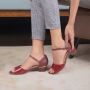 Buy Sinaia Wine Women's Dress Block Heel Sandals at Tresmod