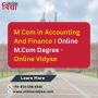 M Com in Accounting And Finance | Online M.Com Degree