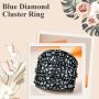 Elegant Blue Diamond Sterling Silver Ring at Lowest Cost