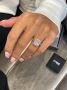 Kardashian Engagement Wedding Ring Emerald-Cut Cubic Zirconi