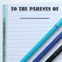 School Stamp - Black Ink Self-Inking to The Parents of Stamp