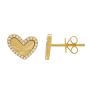 Elegant Pave Heart Earrings in 14k Gold - Alev Jewelry