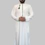 Off White Green Omani Dishdasha | Men's Omani Thobe & Jubbas