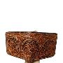 Buy Flower carved slim leather wallet online