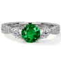 Prong Set Round Diamonds Three Stone Ring Setting (0.77cttw)