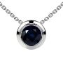 Round Blue Sapphire Solitaire Bezel Pendant (0.65cts.)