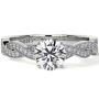 Round Lab-Created Diamond Ring with Pave Setting