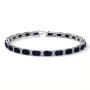 Luxury Blue Sapphire and Emerald-Cut Diamond Bracelet