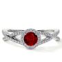 Elegant Round Halo Ruby Gemstone Engagement Ring