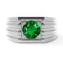Timeless Prong-Set Men’s Emerald Band