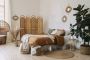 Master Bedroom with Earthy Tones & Nature-Inspired Wall