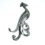 Signed Vintage Sterling Peacock Pendant Brooch