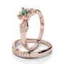 Emerald and Diamond Wedding Set