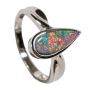 SHIMMERING DROP STERLING SILVER AUSTRALIAN OPAL RING