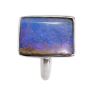 A PURPLE POOL STERLING SILVER SOLID BOULDER OPAL RING