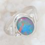 SPARKLING CHAMPANGE STERLING SILVER AUSTRALIAN OPAL RING