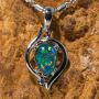 AUSSIE HOLIDAY STERLING SILVER AUSTRALIAN OPAL NECKLACE