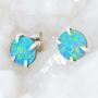 GOODBYE KISS STERLING SILVER AUSTRALIAN OPAL STUD EARRINGS