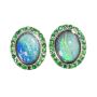 *AN ELECTRIC FOREST 9KT WHITE GOLD & GREEN TSAVORITE OPAL ST