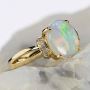 LOVE STORY 14KT YELLOW GOLD & DIAMOND AUSTRALIAN WHITE OPAL 