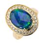 * MANGO BELLINI 14KT YELLOW GOLD & DIAMOND AUSTRALIAN OPAL R