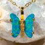 FAIRY FIRE 14KT GOLD AUSTRALIAN OPAL NECKLACE FAIRY FIRE 14KT GOLD AUSTRALIAN OPAL NECKLACE