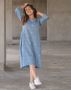 Buy Cotton Ocean Blue Weave Dress Online For Women By Babli
