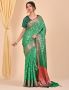 Buy Green Banarasi Silk Saree Perfect For Weddings & Celebra